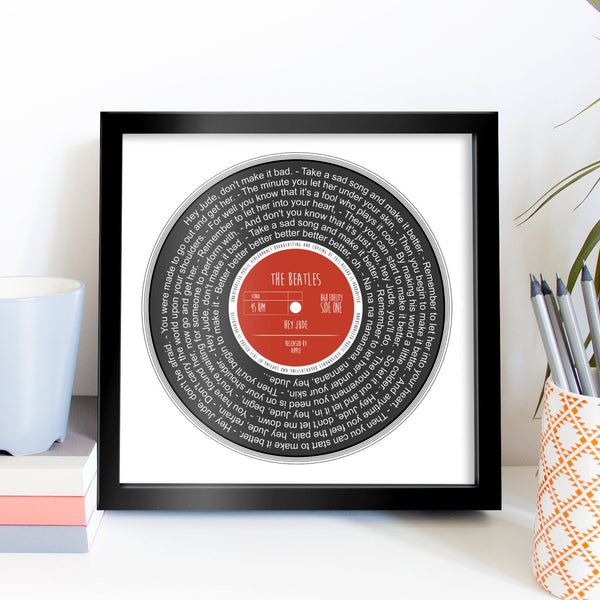 Personalised Record Print Any Artist / Any Song Anniversary Wedding Gift Picture / Christmas Gift