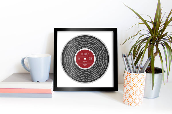 Personalised Record Print Any Artist / Any Song Anniversary Wedding Gift Picture / Christmas Gift