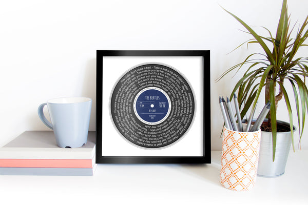 Personalised Record Print Any Artist / Any Song Anniversary Wedding Gift Picture / Christmas Gift