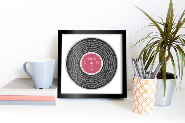 Personalised Record Print Any Artist / Any Song Anniversary Wedding Gift Picture / Christmas Gift