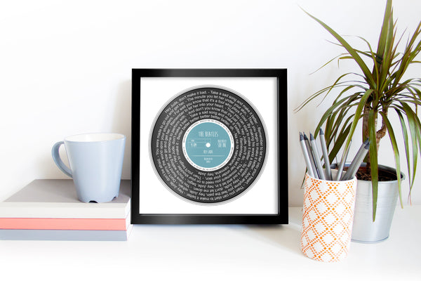 Personalised Record Print Any Artist / Any Song Anniversary Wedding Gift Picture / Christmas Gift
