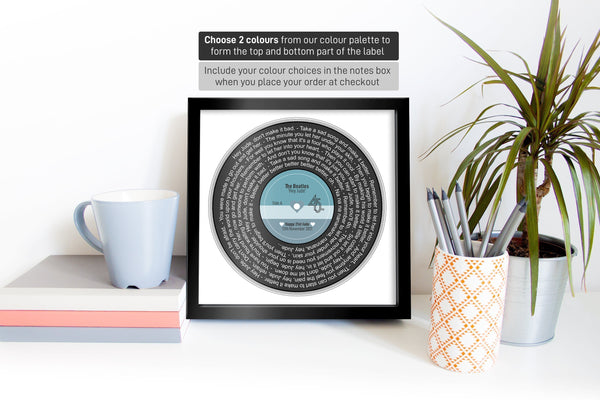 Personalised Father's Day Gift | Perfect for Musical Dad Present | ANY SONG LYRICS | Presented as Vinyl Record Single | Fully Framed