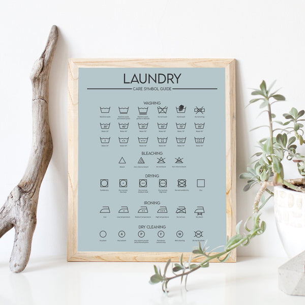 Utility Room Prints, Laundry Care Guide Print, Home Decor UNFRAMED