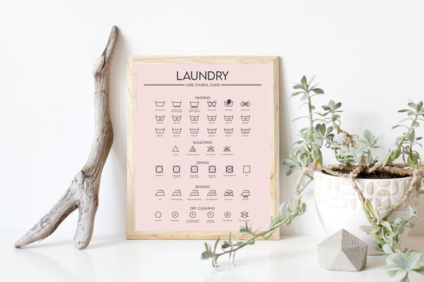 Utility Room Prints, Laundry Care Guide Print, Home Decor UNFRAMED