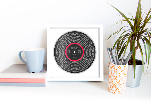 Custom Vinyl Lyrics Framed Print | Wedding Anniversary Gift | For Her For Him | First Dance | Personalised Lyrics Print | Music Vinyl Print