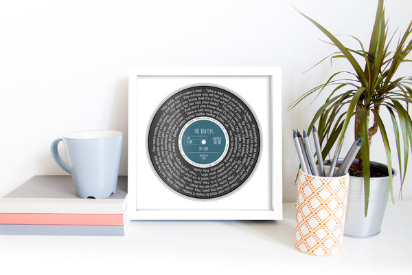 Personalised Record Print Any Artist / Any Song Anniversary Wedding Gift Picture / Christmas Gift