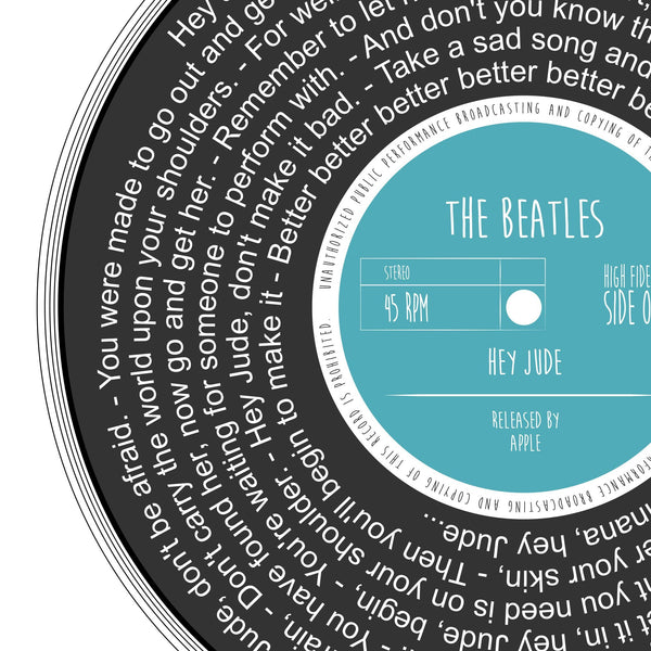 Personalised Record Print Any Artist / Any Song Anniversary Wedding Gift Picture / Christmas Gift