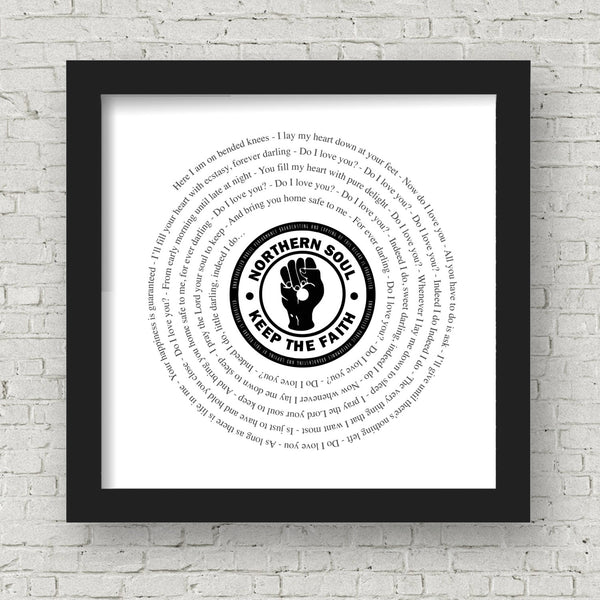 Frank Wilson - Do I love you framed song lyrics - Vinyl lover | Christmas Gift | Northern Soul | Gift for dad | Music lover | Retro