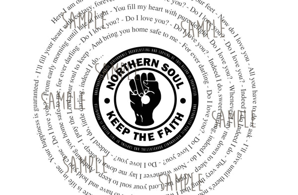 Northern Soul Framed song lyrics - Vinyl lover | Christmas Gift | Northern Soul | Gift for dad | Music lover | Retro | Keep the faith