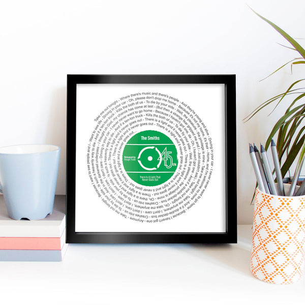 Record Print With Lyrics / Personalised Music Gift / Any Song / Any Artist
