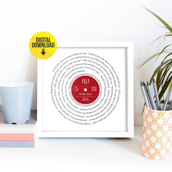 Any Song Lyrics | MR & MRS WEDDING Gift Personalised | First Dance, Our Song, Favourite song words | Fully Framed Vinyl Record Label design