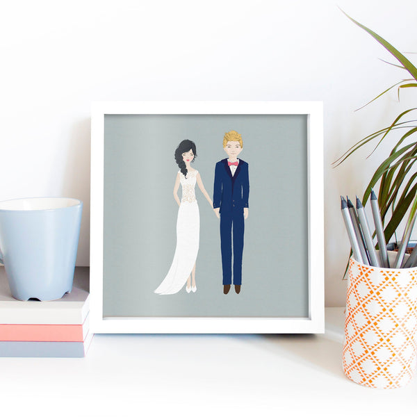 Couple with pet portrait, Custom illustration, personalised portrait, Custom portrait illustration from photo. Couple portrait. DIGITAL FILE