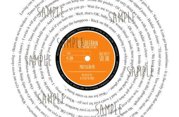 Personalised Father's Day Gift | Perfect for Musical Dad Present | ANY SONG LYRICS | Presented as Vinyl Record Single | Fully Framed