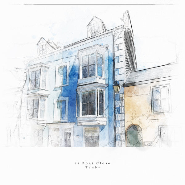 Bespoke House Portrait Artistic Sketch House Home Print - Digital Download