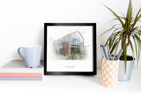 Bespoke House Portrait Artistic Sketch House Home Print - Digital Download