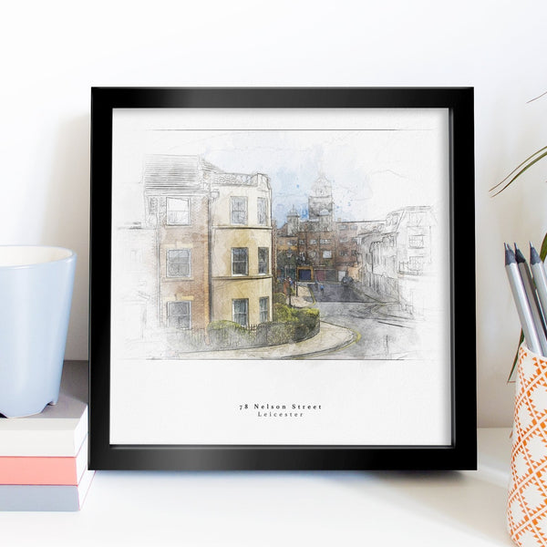 Bespoke House Portrait Artistic Sketch House Home Print - Digital Download