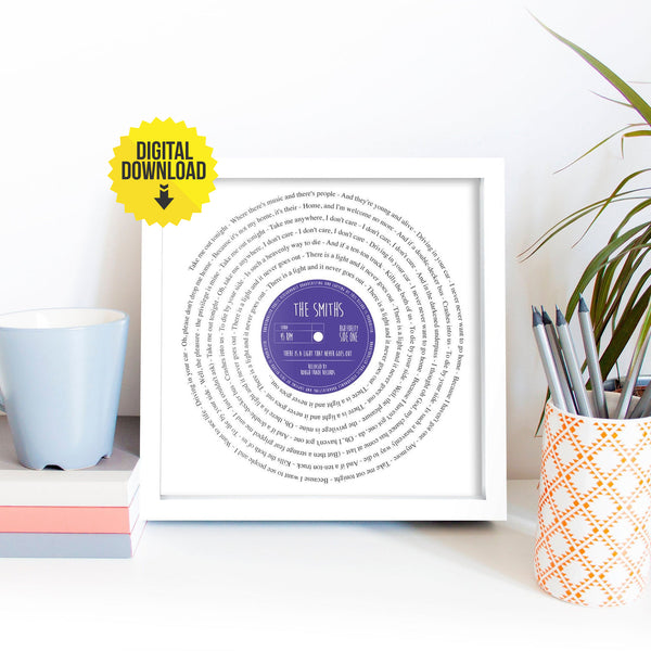 Any Song Lyrics | MR & MRS WEDDING Gift Personalised | First Dance, Our Song, Favourite song words | Fully Framed Vinyl Record Label design