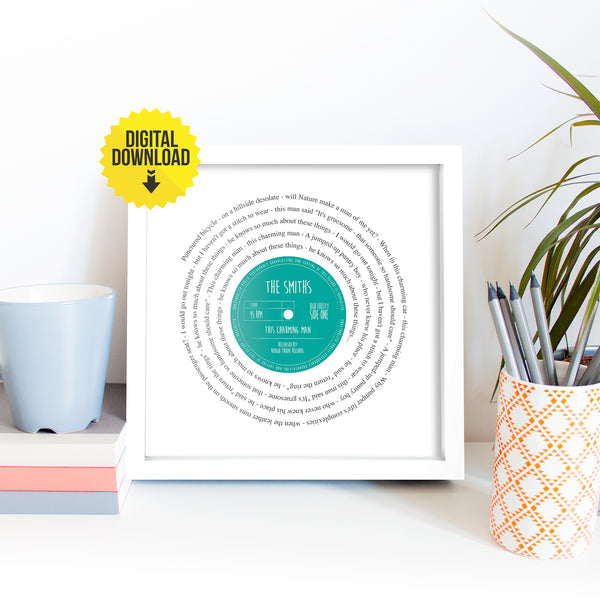 Any Song Lyrics | MR & MRS WEDDING Gift Personalised | First Dance, Our Song, Favourite song words | Fully Framed Vinyl Record Label design